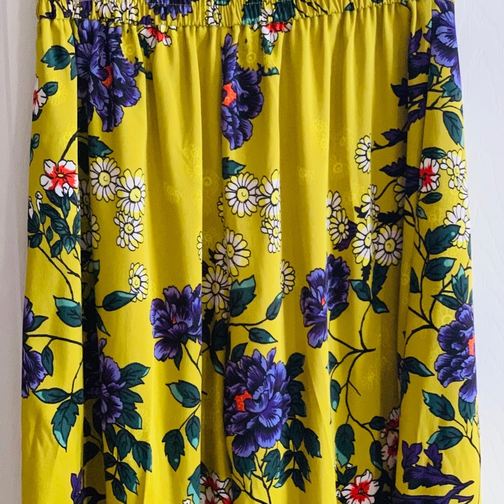 Olive floral flare pants